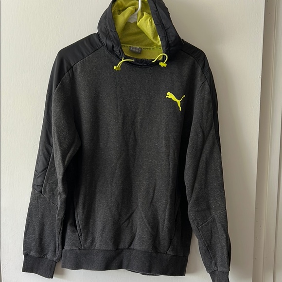 Puma Other - Puma Gray Hoodie with Bright Yellow Logo